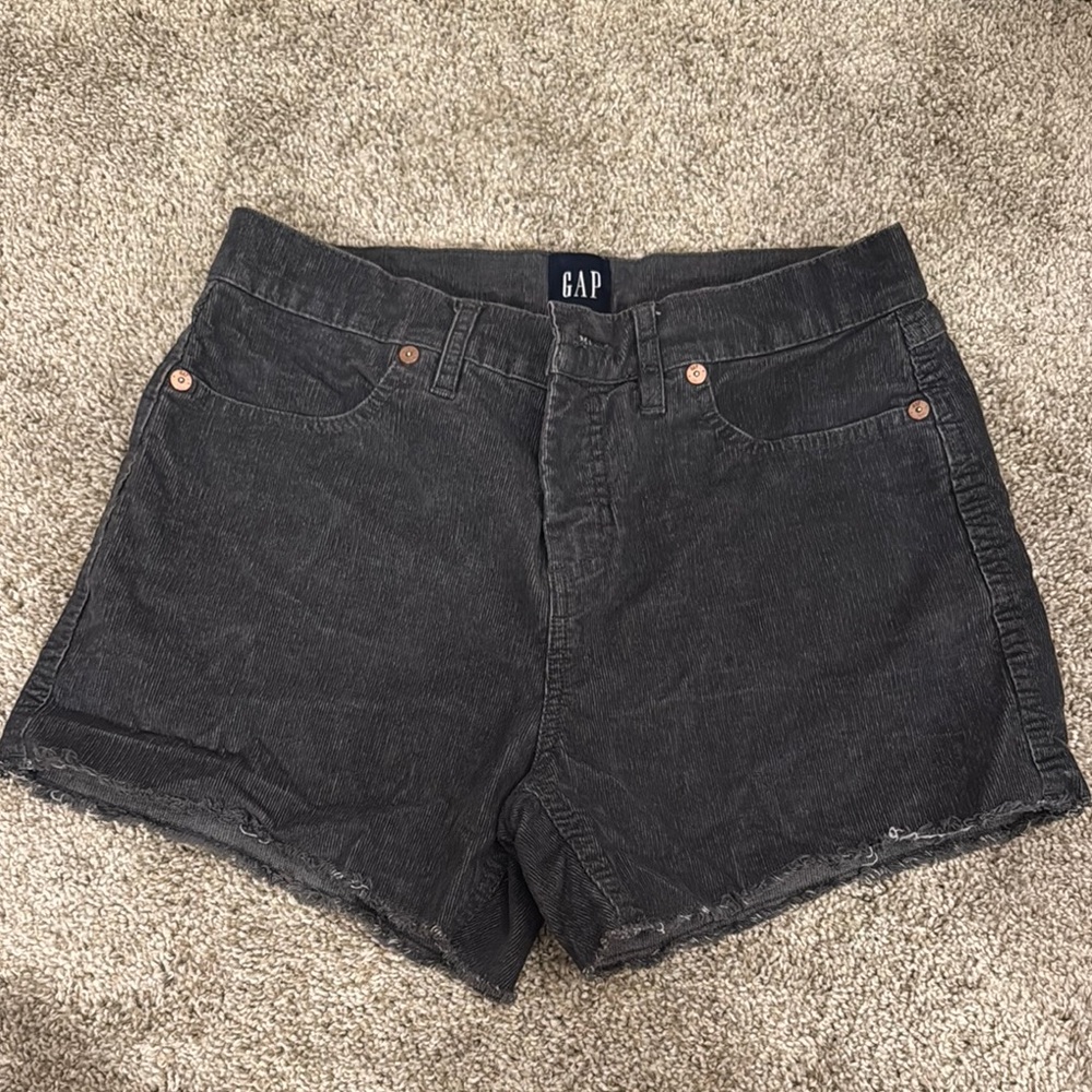 GAP Black Jean Shorts High-Waisted Cuffed